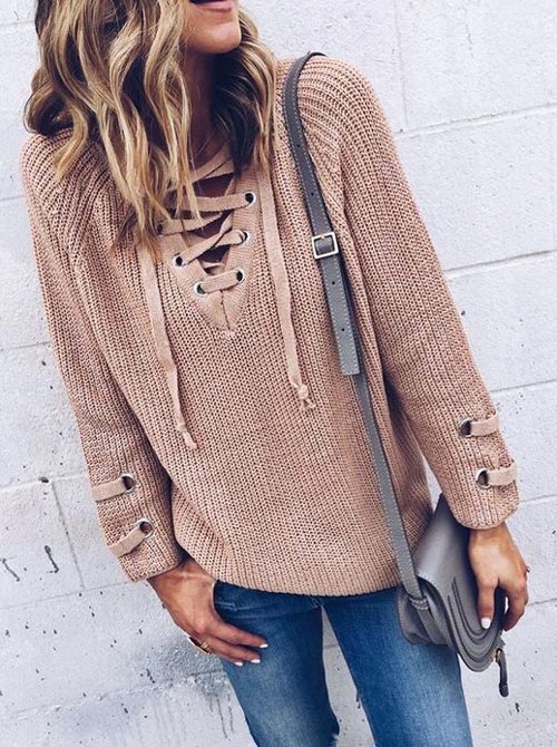 fall fashion nude knit