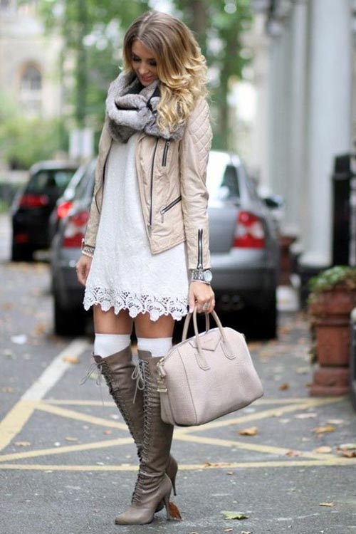 jacket paired with dress