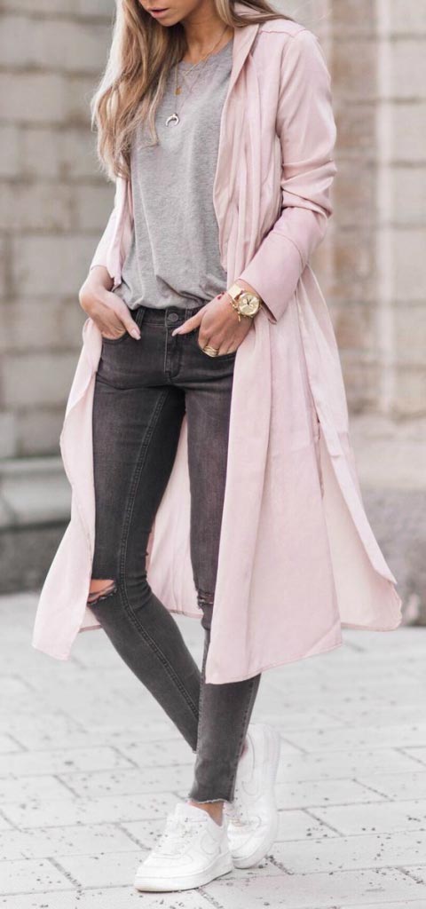long pink coat