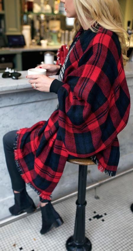 plaid coat