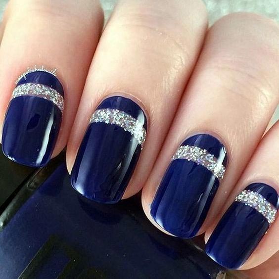 Blues with touch of silver sparkle