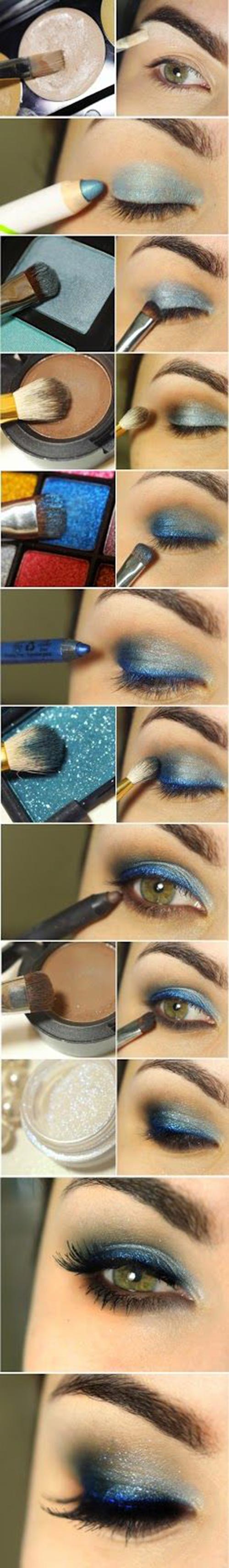 Experiment with colours like this blue shadow