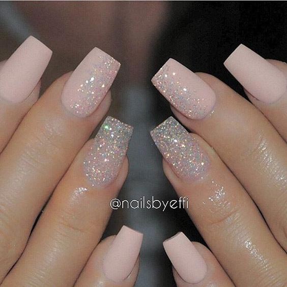 Glittery nude shade