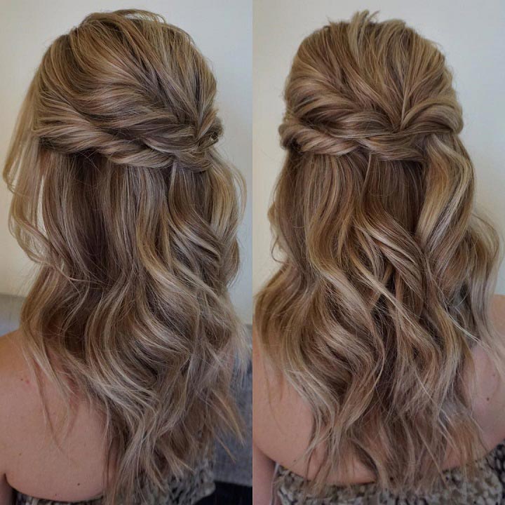 Half up hairstyle with twist