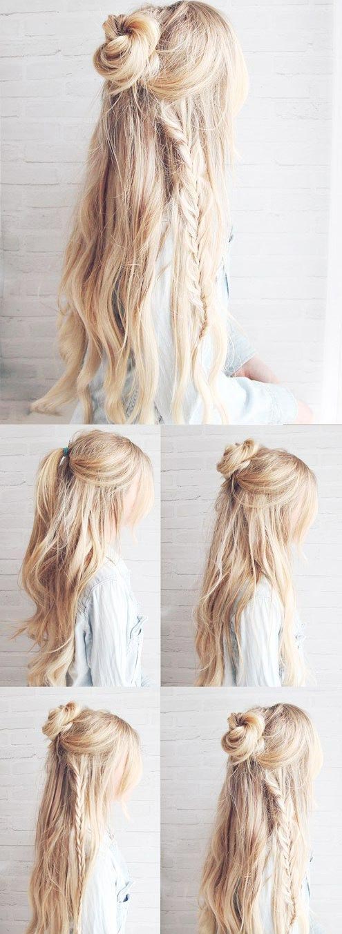 Boho bun with a braid