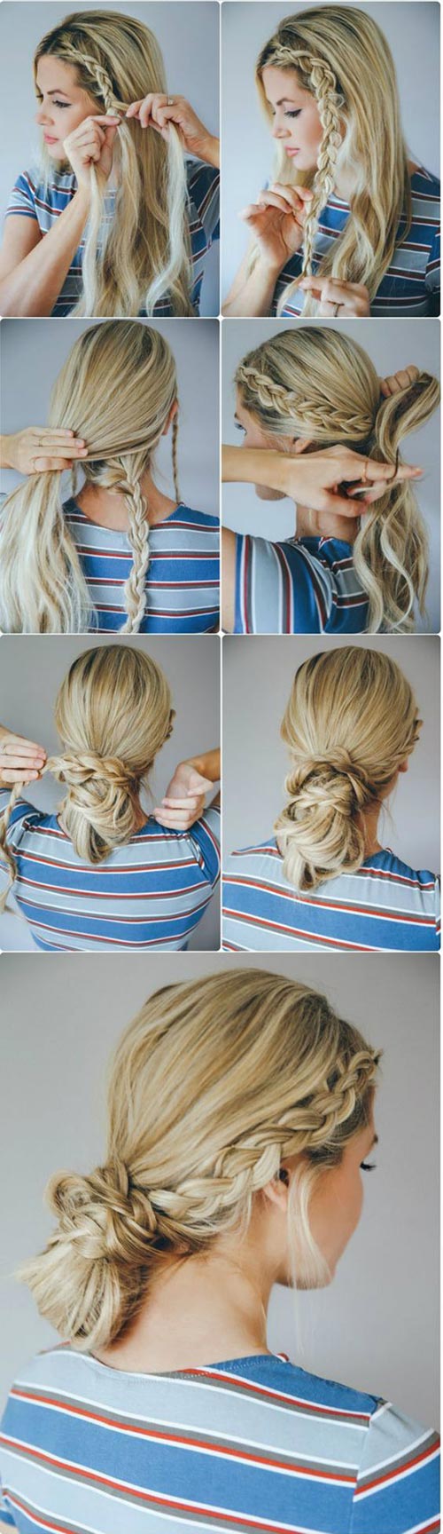 Messy twisted braid bun