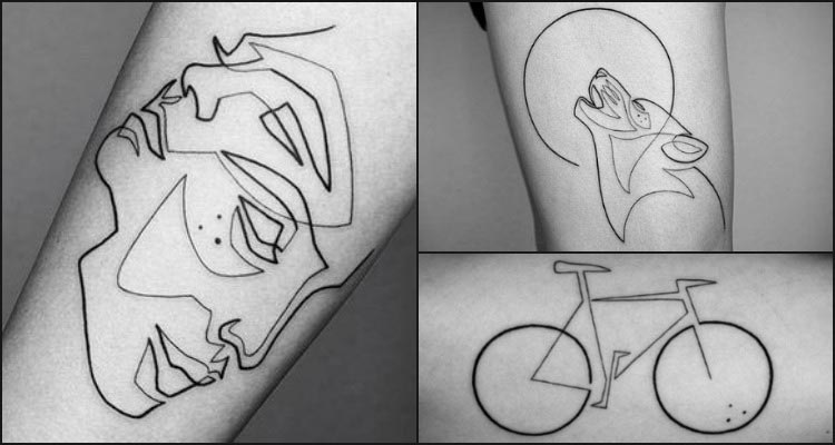 single line tattoos