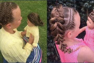 mom daughter doll braids hairstyle