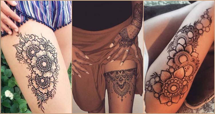 Henna Tattoo Stencil Long Design Set of - 2 Piece Mehndi Tattoo Stencil for  Women and Girls : Amazon.in: Beauty