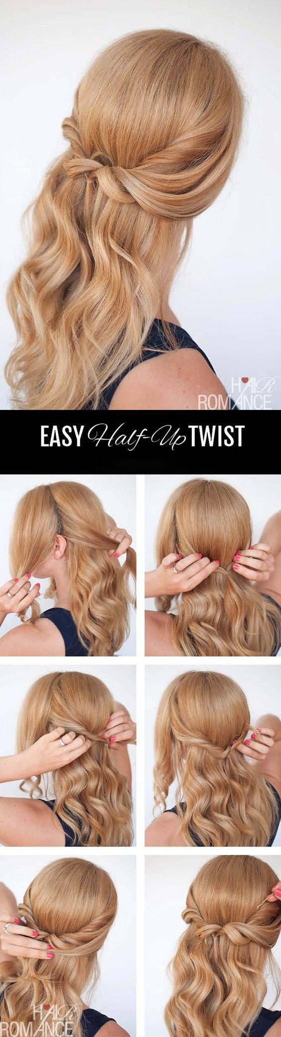 Easy Half Up Twist Last Minute Hairstyle