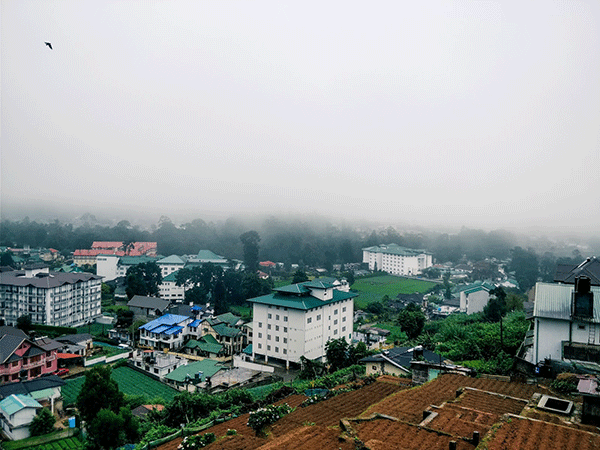 View from Villa de Roshe Hotel in Nuwara Eliya Sri Lanka