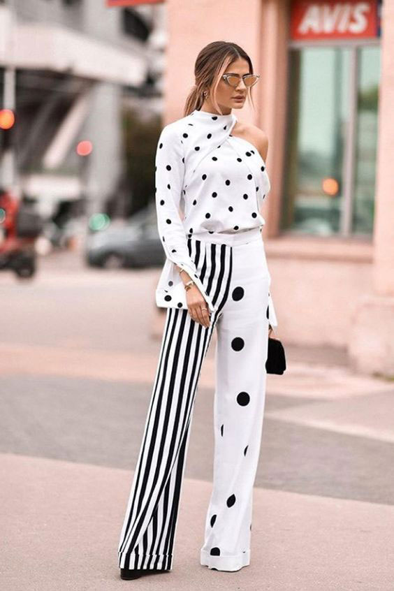 black and white with patterns