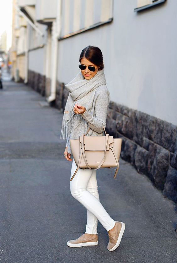 white jeans winter look 