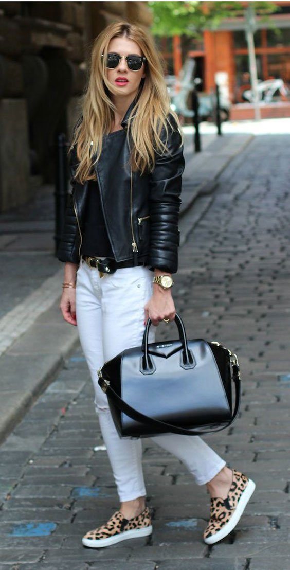 pair it up with leather jacket