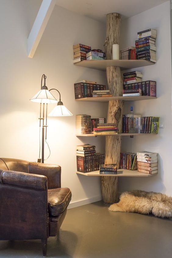 corner book shelf