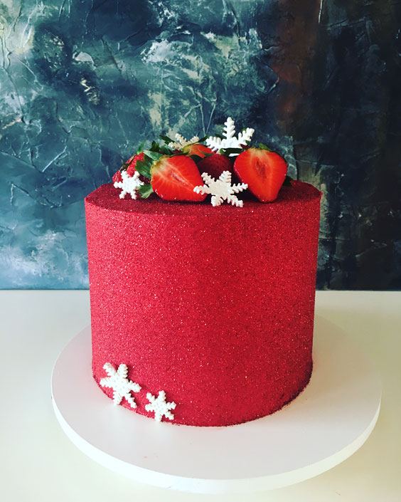 Elegant RED Christmas Cake