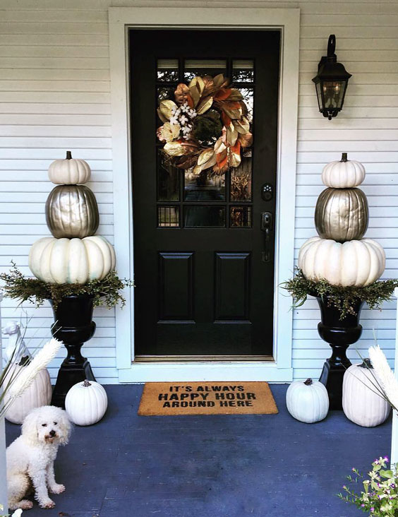 Front door decor thanksgiving decoration ideas