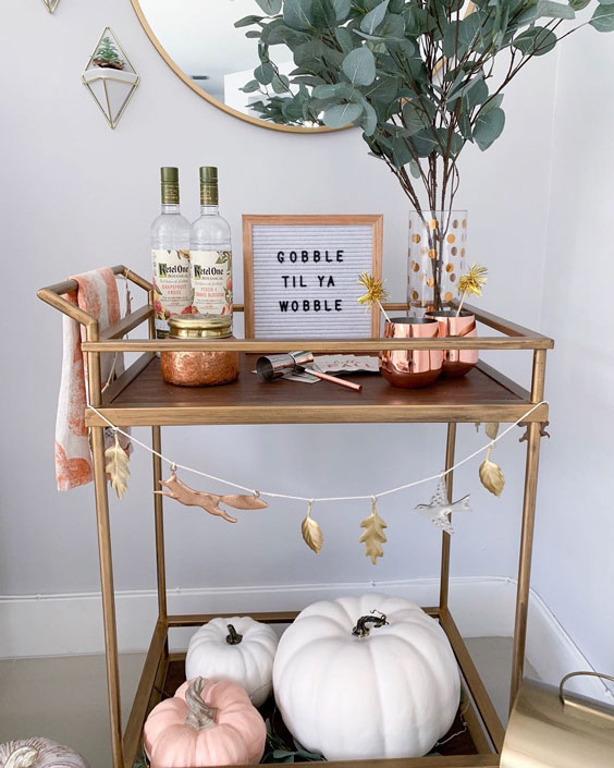 thanksgiving decoration ideas Get your bar cart ready