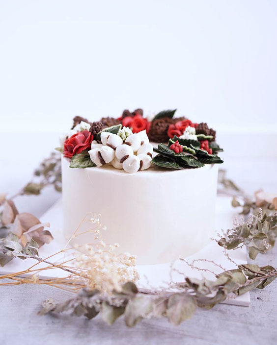 Incredible flower cake for christmas 1