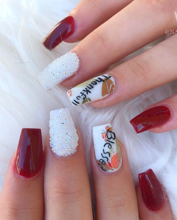 chic nail art design for thanksgiving