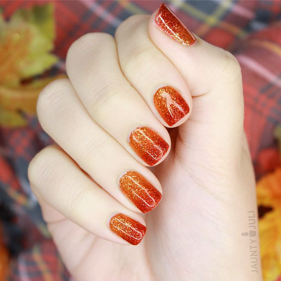 gratefully gradient nail art on thanksgiving