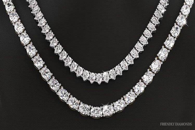 Exquisite diamond tennis necklace gleaming with timeless elegance and sophistication