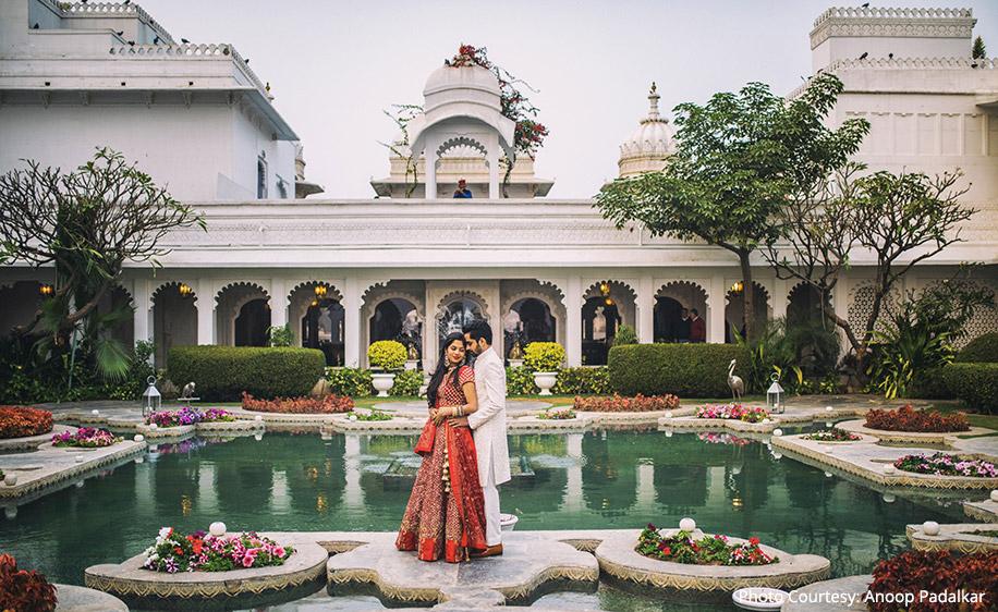 A dream wedding venue in Udaipur: Exchanging vows amidst royal palaces, shimmering lakes, and vibrant culture in India.
