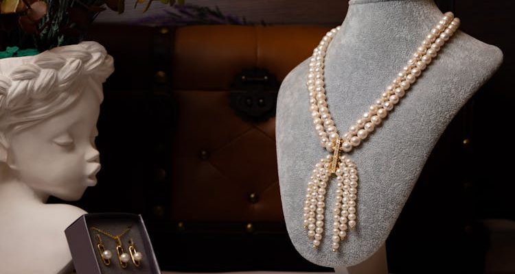 Elegant Tiffany jewelry pieces showcased in a display.