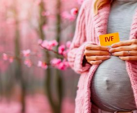 Pregnant women with IVF tag