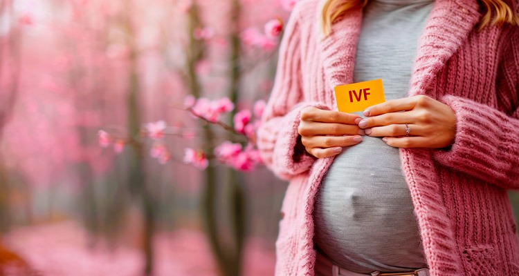 Pregnant women with IVF tag